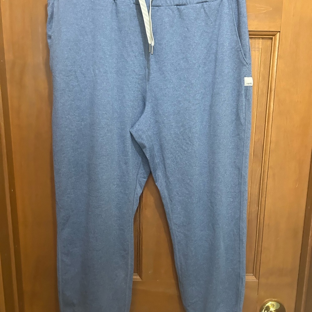 Vuori Heather Blue Track Pants with Drawstring